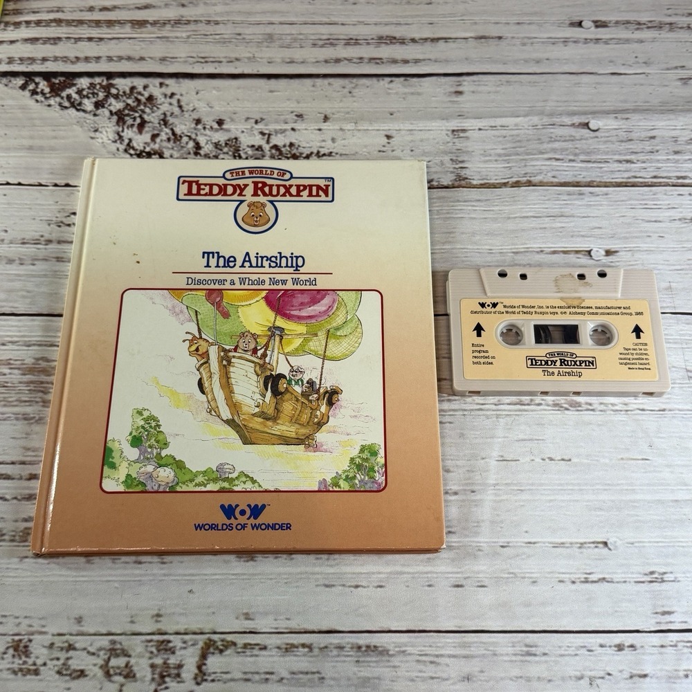 Vintage Teddy Ruxpin The Airship Book And Cassette Tape